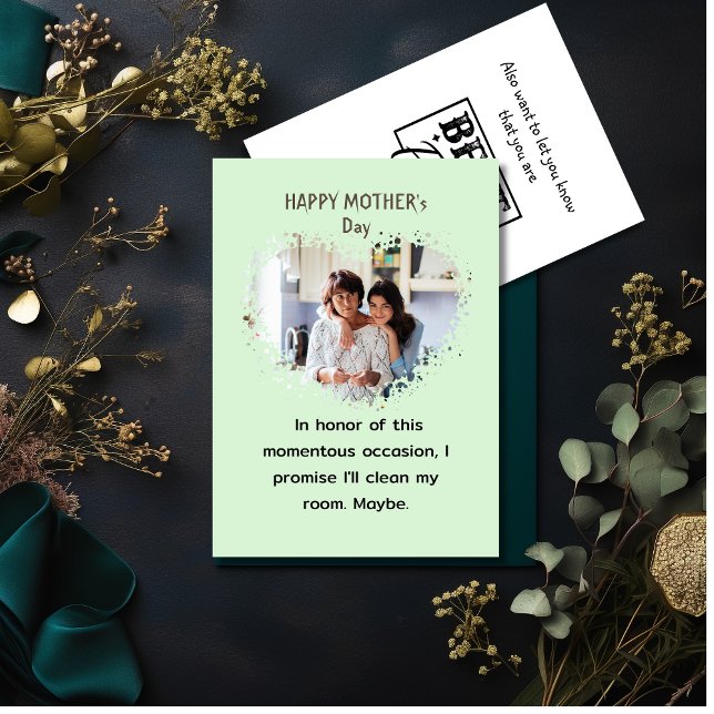 Rolig mors dag Från dotter Hjärta foto Julkort (Skapare uppladdad)