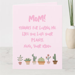 Rolig mors dag växtälskande mamma kort