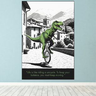 Rolig Motiverande Citat T Rex Tema Canvastryck