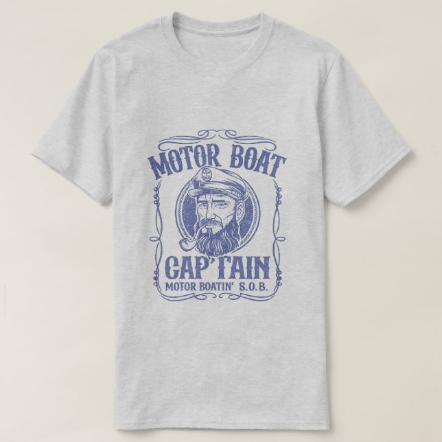 Rolig motorbåtskapten t shirt (Design framsida)