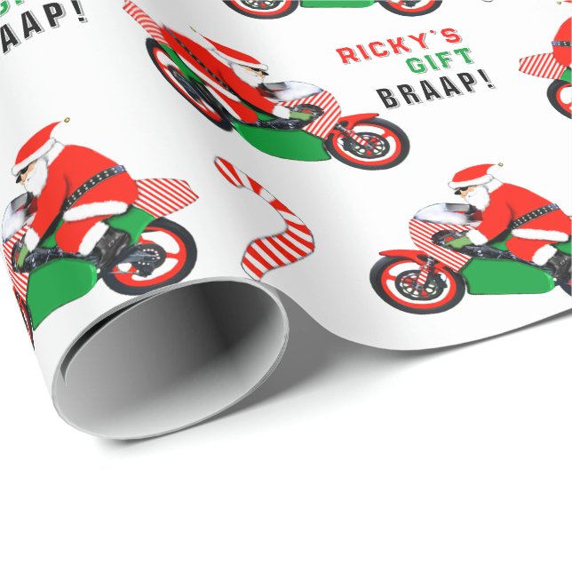 Rolig motorcykel Motocross present Presentpapper (Rullad Hörn)