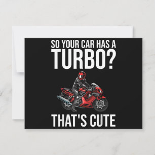 Rolig motorcykel sporthoj present män kvinnor moto tack kort