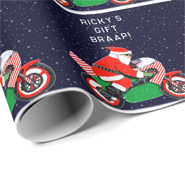 Rolig motorcykelpresent presentpapper (Rullad Hörn)