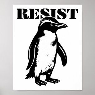 Rolig Motstå Pingvin Protesterar Mot Tullar Poster