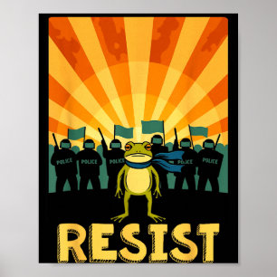 Rolig Motstå Portland Groda Protest Poster