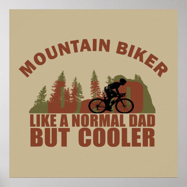 Rolig Mountainbike-pappa Poster (Framsidan)