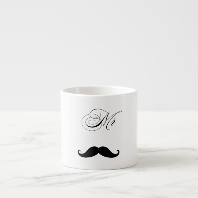 Rolig Moustache-Valentinskopp Espressomugg (Framsidan)