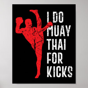 Rolig Muay Thai Boxningsdesign Och Kampfpsort Mma Poster