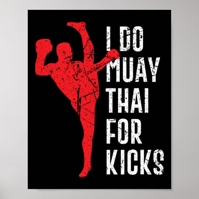Rolig Muay Thai Boxningsdesign Och Kampfpsort Mma  Poster (Framsidan)