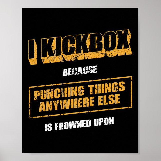 Rolig Muay Thai Kickboxning Och Blandad Kampkonst  Poster (Framsidan)
