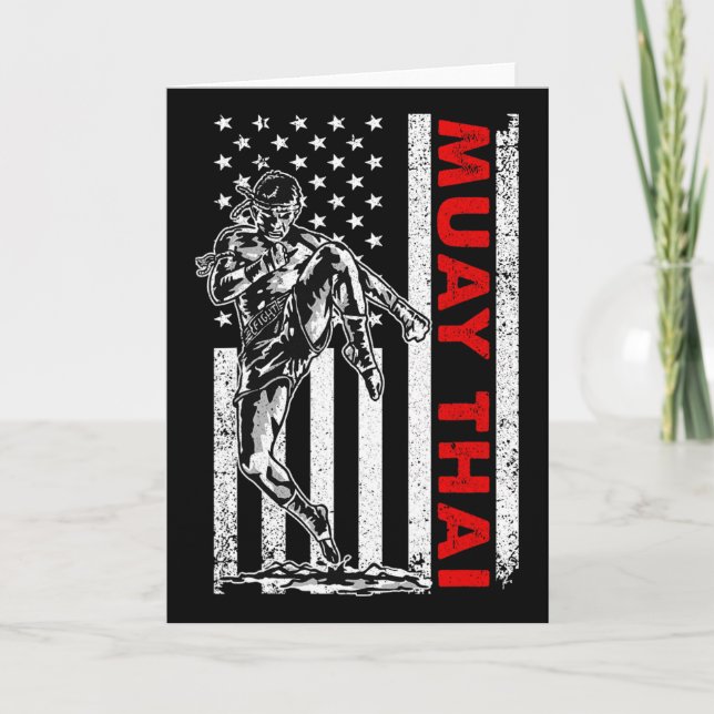 Rolig Muay Thai-konst för män kvinnor barn Muay Th Kort (Framsida)