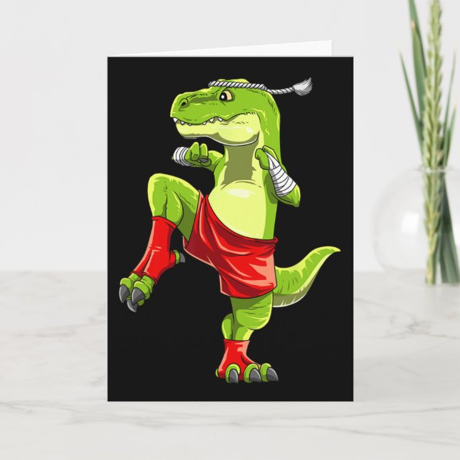 Rolig Muay Thai T-rex - Thai Boxning  Kort (Framsida)