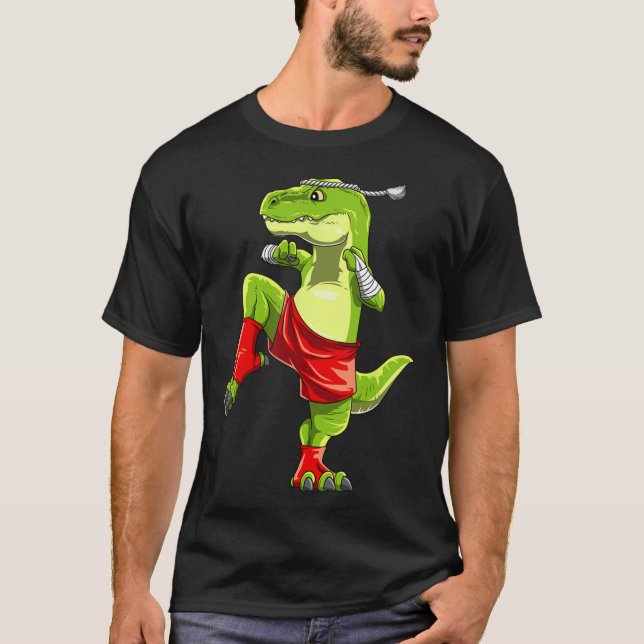 Rolig Muay Thai T-rex - Thailändsk boxning  T Shirt (Framsida)