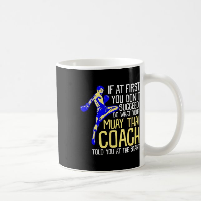 Rolig Muay Thai Tränare Boxning Design  Kaffemugg (Höger)