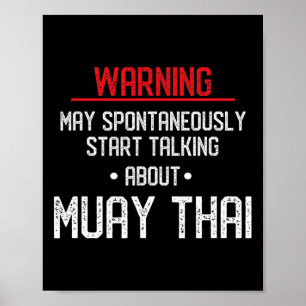 Rolig Muay Thai-varning - Nak Muay, Kickboxing Gif Poster
