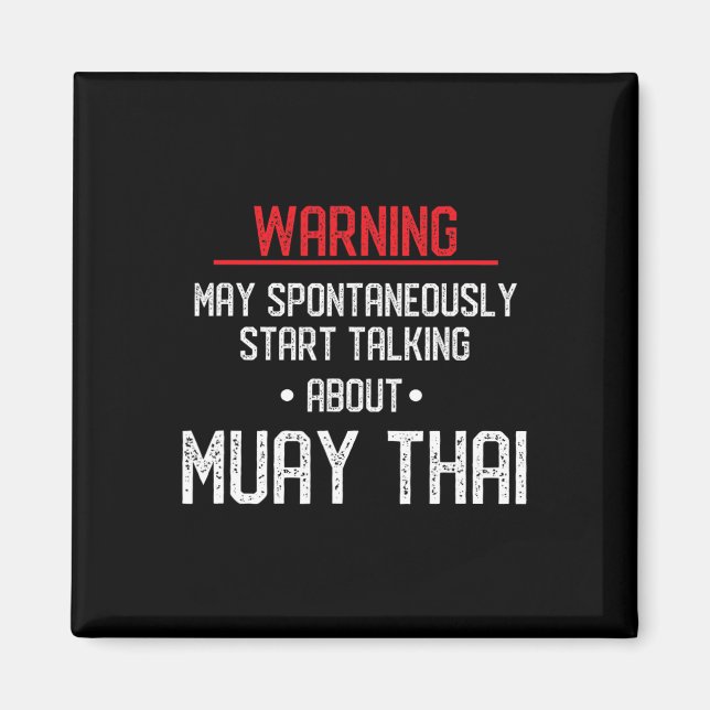 Rolig Muay Thai-varning - Nak Muay, Kickboxning Gi Magnet (Framsidan)