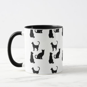 Rolig mugg för kattSilhouettekaffe