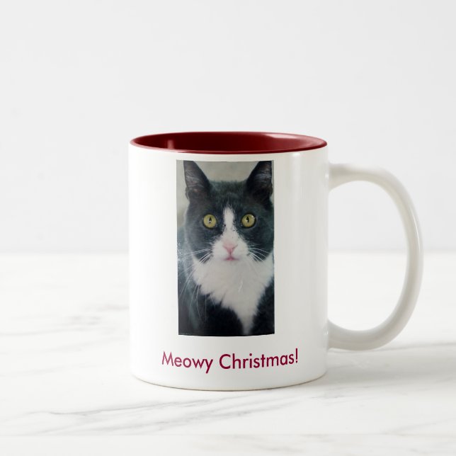 Rolig mugg för kattunge för julhelg för Meowy (Höger)