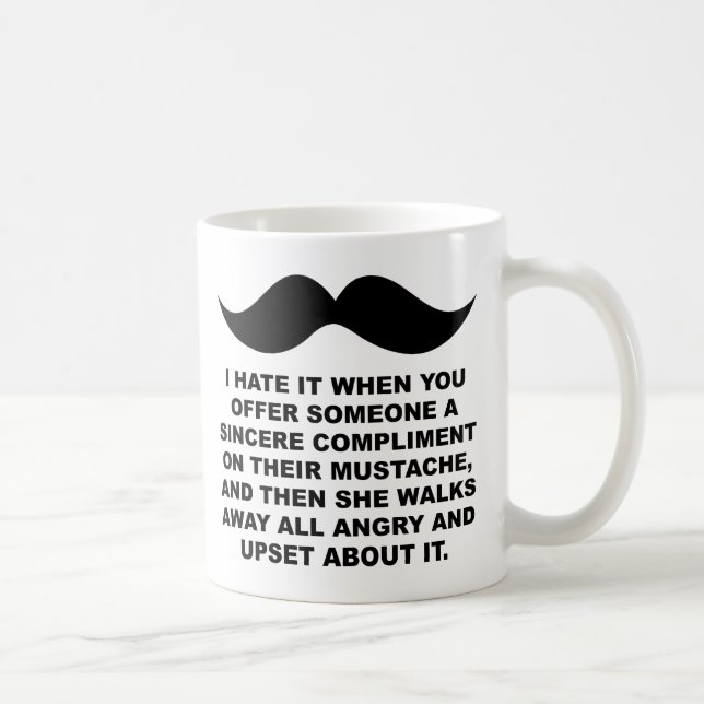 Rolig Mugg för Kvinna med Mustascher (Höger)