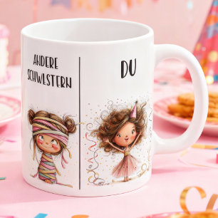 Rolig mugg för systrar på tyska