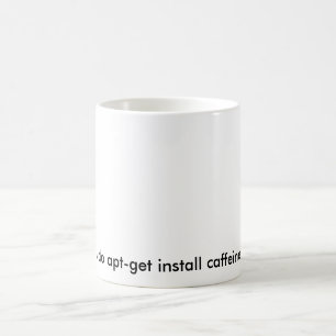 Rolig mugg för vit för LinuxSudo koffein