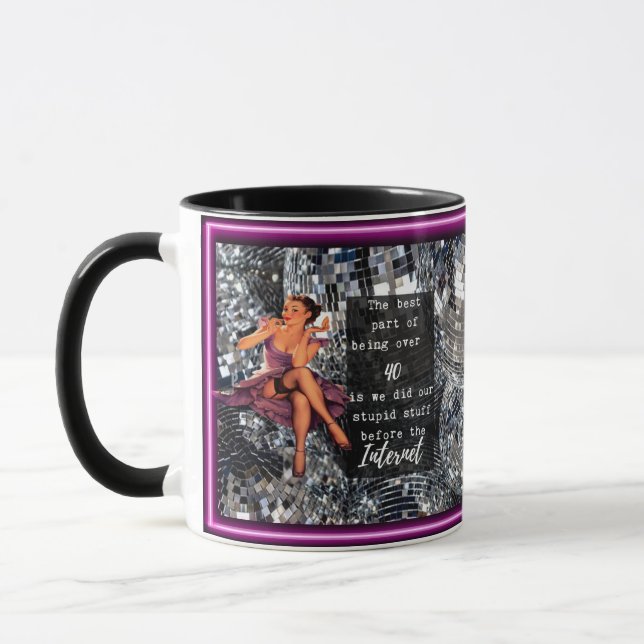 Rolig mugg kaffe bästa vän present "Över 40" (Vänster)