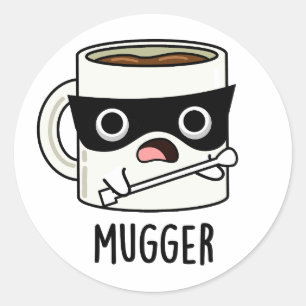Rolig Mugg Puns Runt Klistermärke