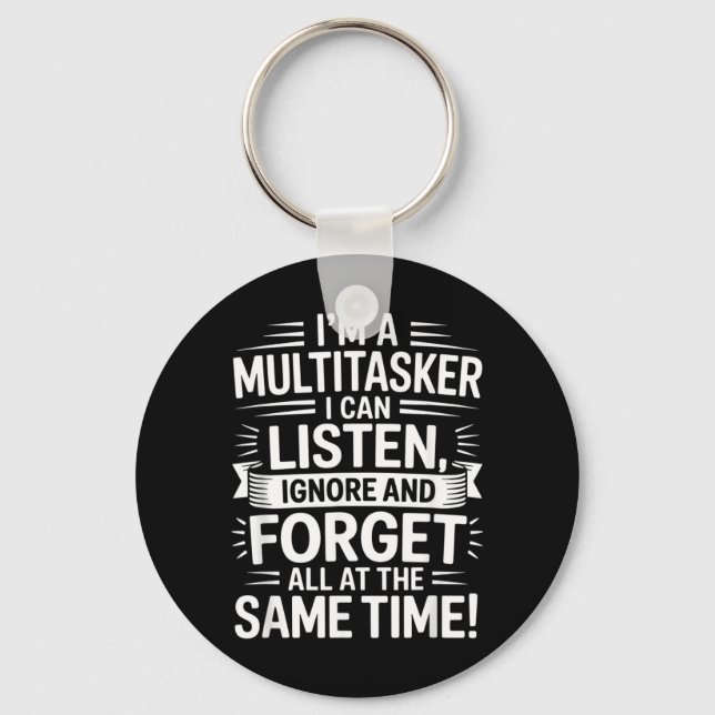 Rolig multitasker-citat humoristisk sarkastisk vux nyckelring (Framsida)