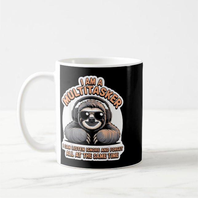 Rolig multitasker-citat Sarcasisk humor grafik Kaffemugg (Vänster)