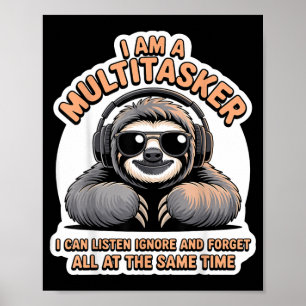Rolig multitasker-citat Sarcasisk humor grafik Poster