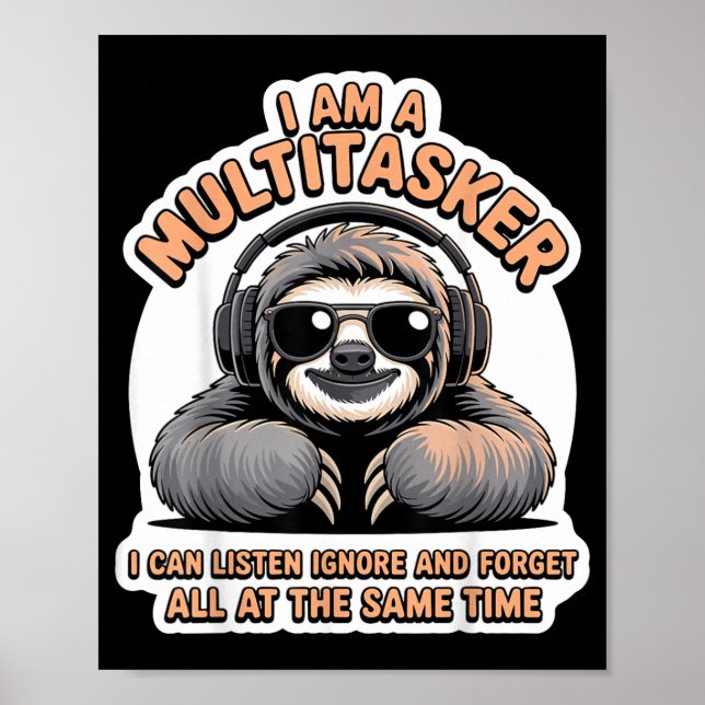 Rolig multitasker-citat Sarcasisk humor grafik Poster (Framsidan)