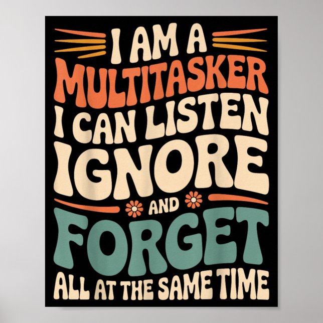 Rolig multitasker-citat Sarcasisk humor grafik Poster (Framsidan)
