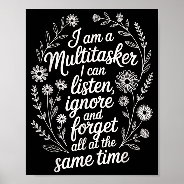 Rolig multitasker humorcitat sarkastisk grafik poster (Framsidan)