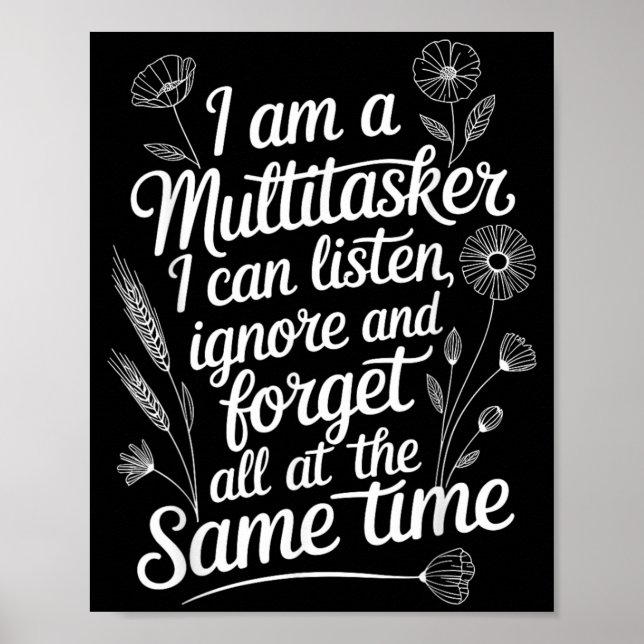 Rolig multitasker humorcitat sarkastisk grafik poster (Framsidan)