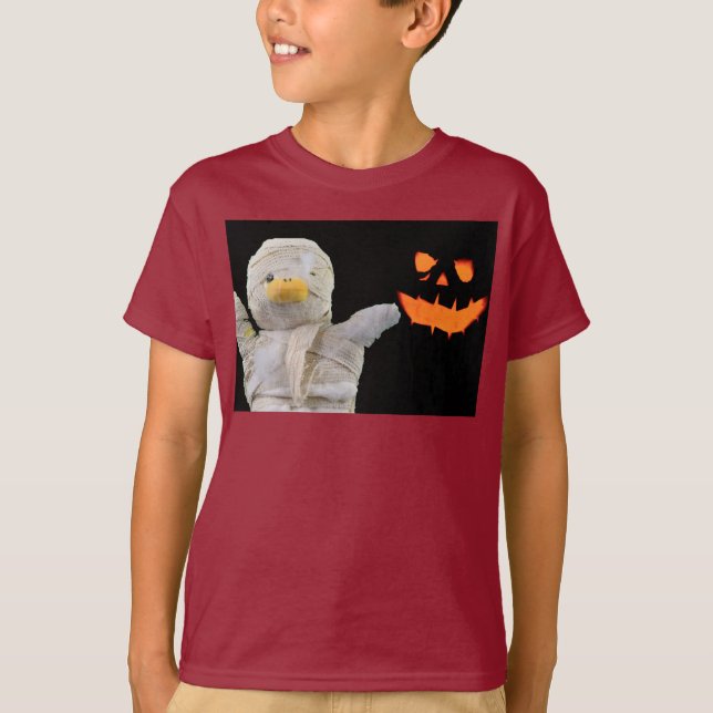 Rolig Mummi-design för Halloween T-Shirt (Framsida)