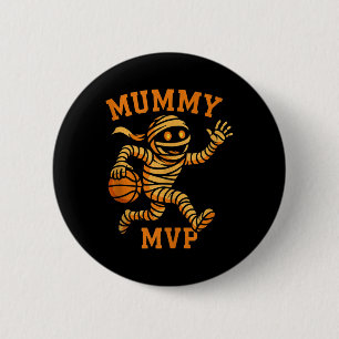 Rolig Mummie Basket Halloween Design Mvp Monste Knapp