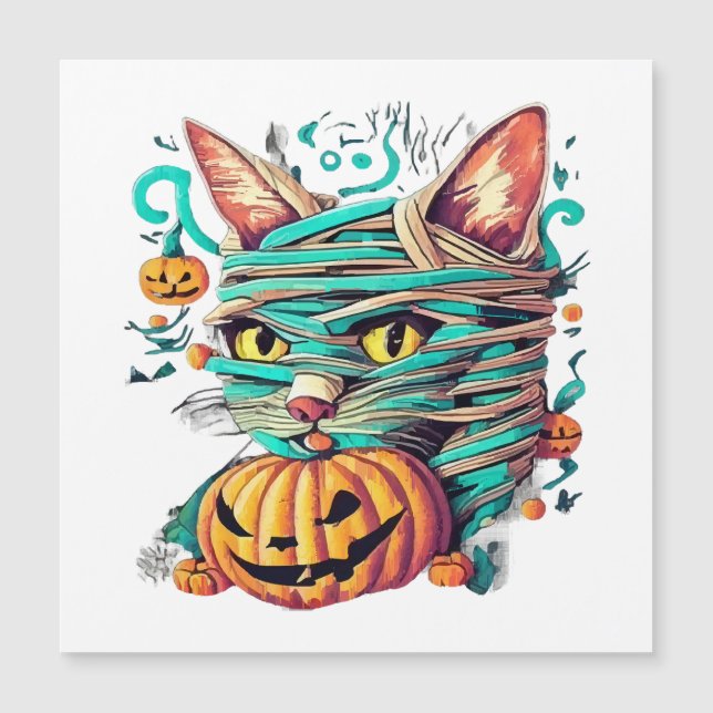 Rolig Mummie Katt Halloween (Framsida)