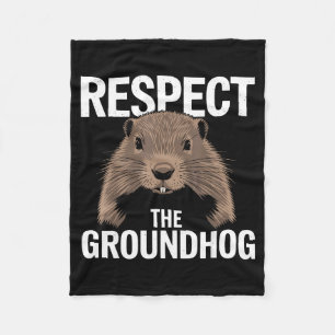 Rolig Murmeldagsdag Respektera Groundhog-djuret L Fleecefilt