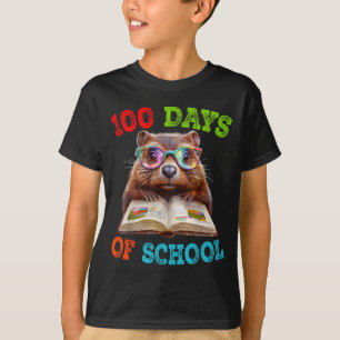 Rolig Murmeldjur 100:e Skoldagen Lärare Mark T Shirt