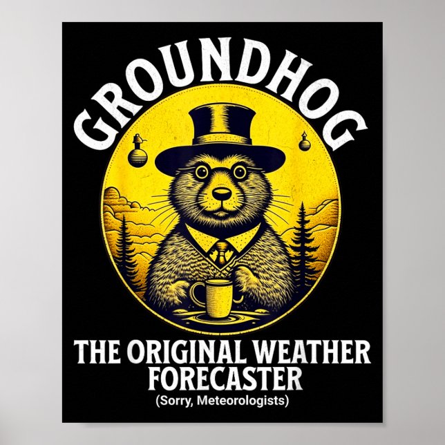 Rolig Murmeldjur Meteorologi Murmeldjursdagen Murm Poster (Framsidan)