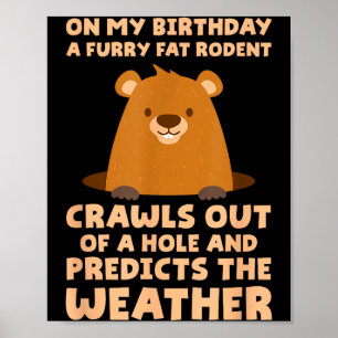 Rolig Murmeldjur På Min Födelsedag En Luffig Fet G Poster