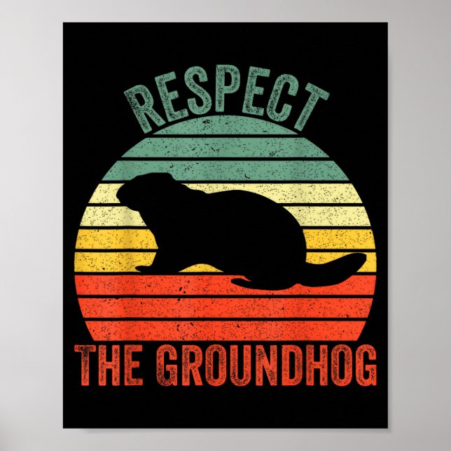 Rolig Murmeldjur Respekt För Groundhog  Poster (Framsidan)