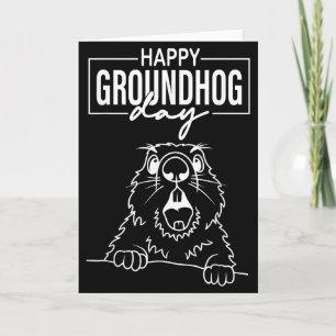 Rolig Murmeldjur Skriker Glad Groundhog Day _1 Kort