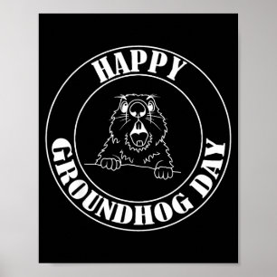 Rolig Murmeldjur Skriker Glad Groundhog Day Poster