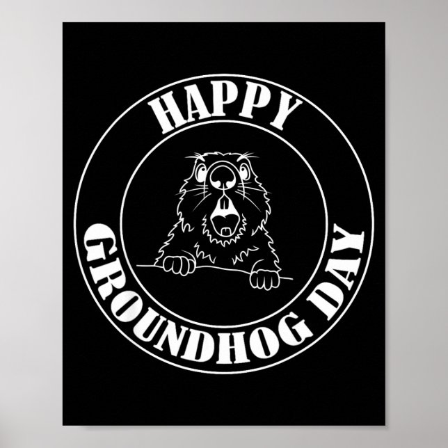Rolig Murmeldjur Skriker Glad Groundhog Day  Poster (Framsidan)