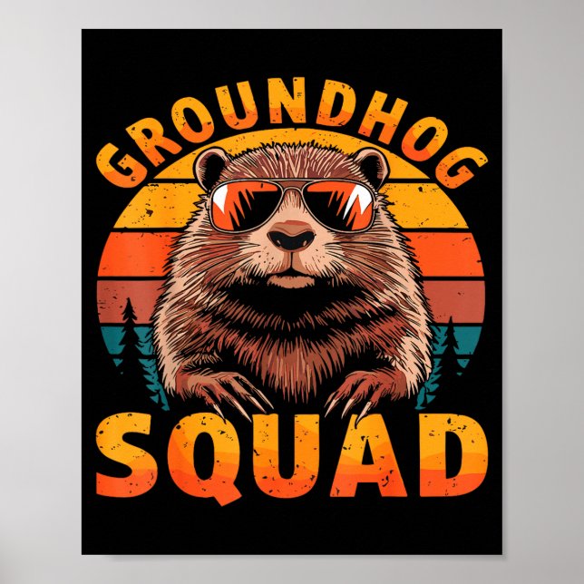 Rolig Murmeldjur Squad Glad Murmeldjur Dag 2025  Poster (Framsidan)