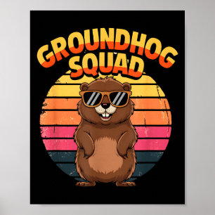 Rolig Murmeldjursgäng Glad Murmeldjursdag 2025 Män Poster