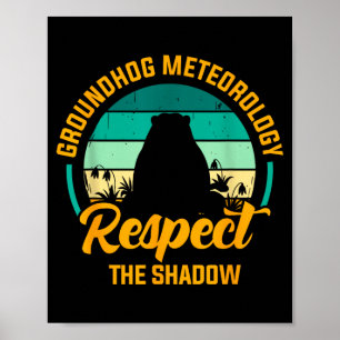 Rolig Murmeldsmeteorologi Respekt För Skuggan Retr Poster
