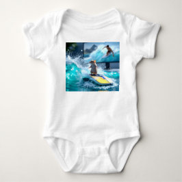 Rolig mus som surfar på digitala vågor och söta mö t shirt