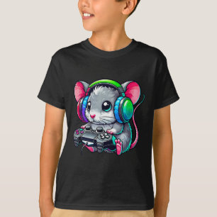 Rolig Mus Video Spel Älskare Spelare Spelande T Shirt